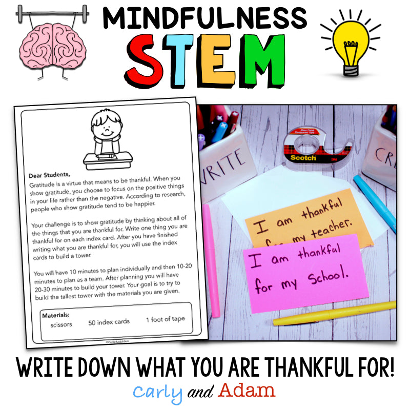 Gratitude Tower Mindfulness STEM Activity