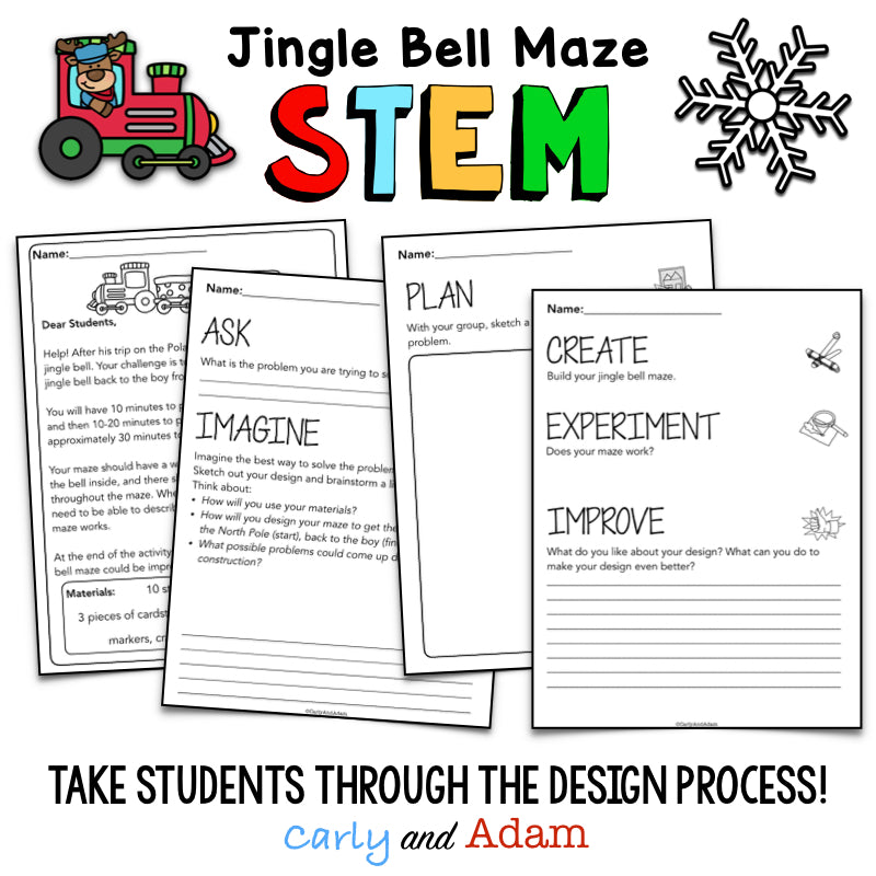 Polar Express Jingle Bell Maze Christmas STEM Activity