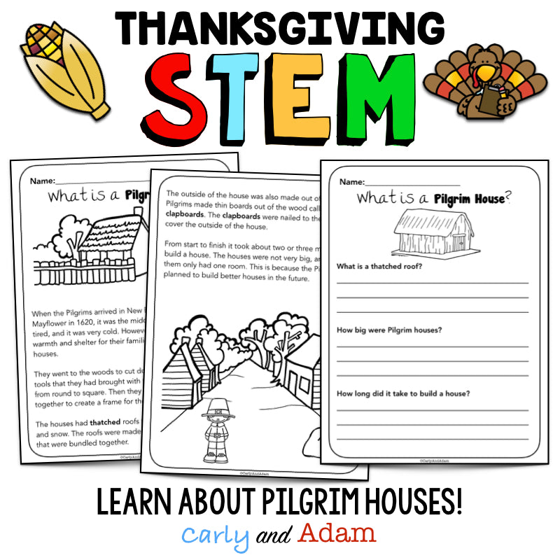 Build a Pilgrim House Thanksgiving STEM Activity
