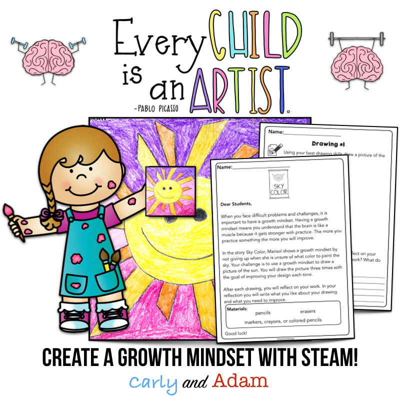 Sky Color Directed Drawing Growth Mindset STEAM Activity