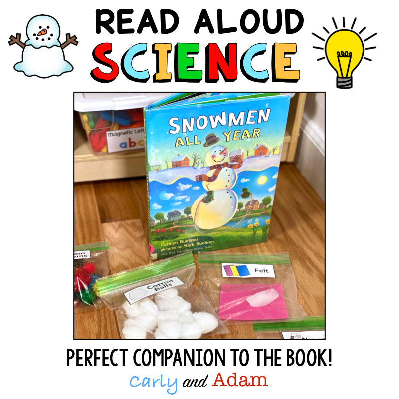 Snowmen All Year Winter Science Experiment READ ALOUD STEM Activity