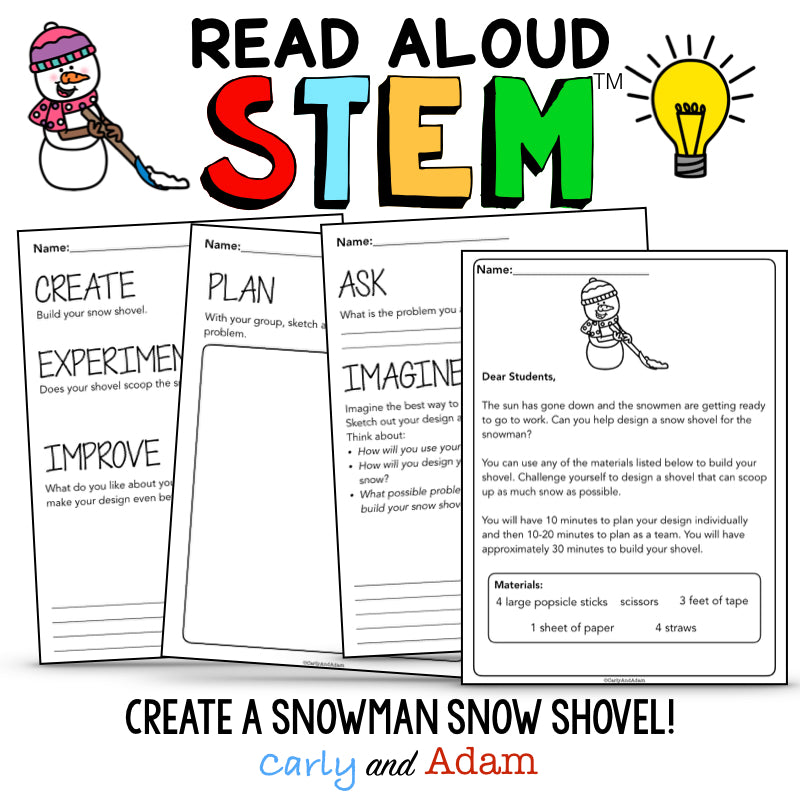 Snowmen at Work Winter READ ALOUD STEM Activity