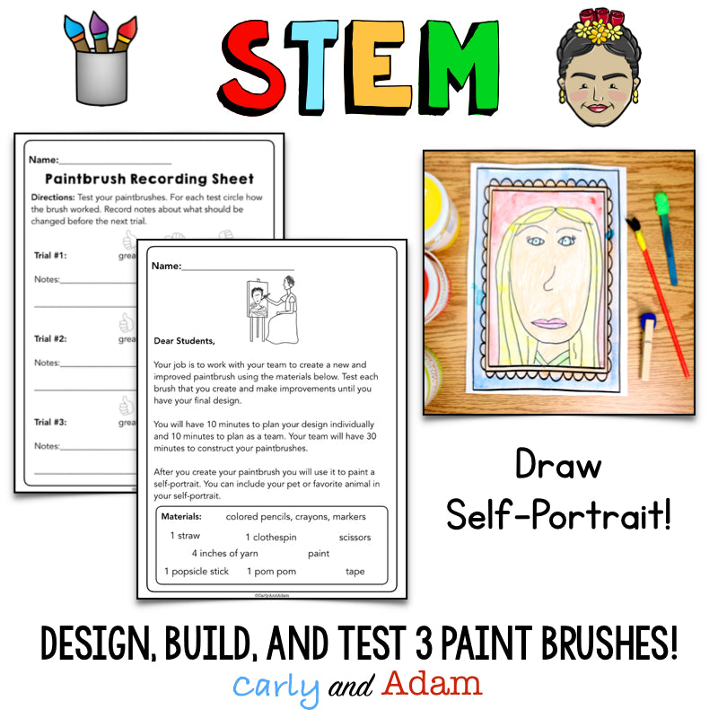Frida Kahlo Hispanic Heritage Month READ ALOUD STEAM Activity