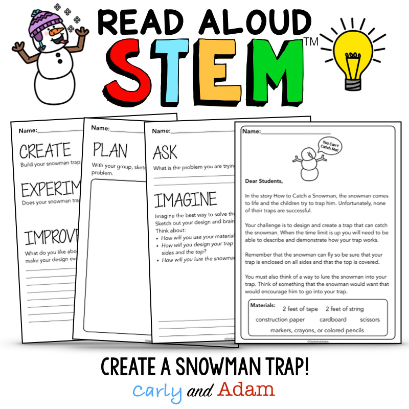 How to Catch a Snowman Winter READ ALOUD STEM Activity
