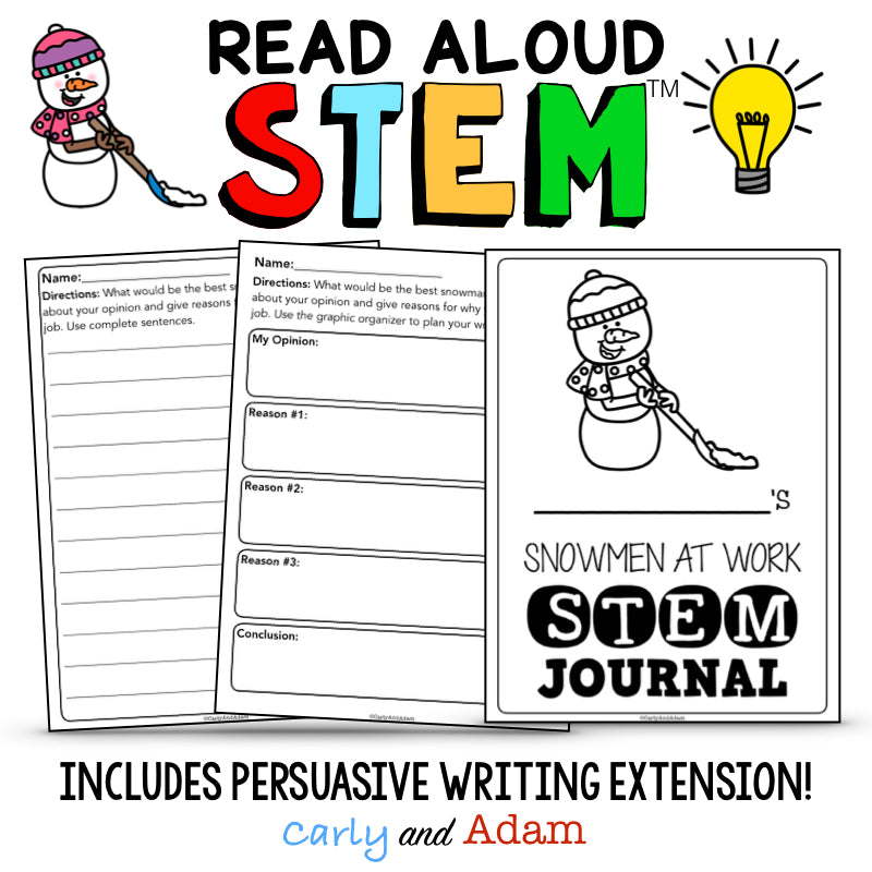 Snowmen at Work Winter READ ALOUD STEM Activity