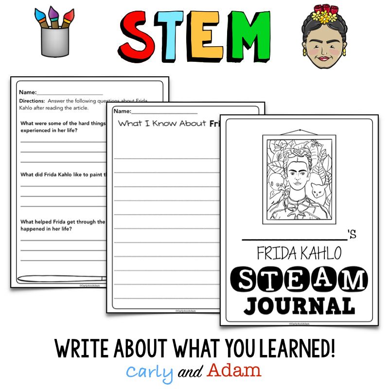 Frida Kahlo Hispanic Heritage Month READ ALOUD STEAM Activity