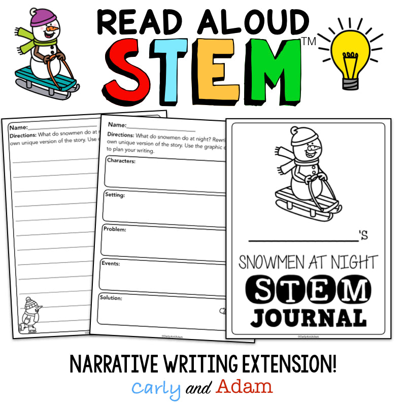 Snowmen at Night Winter READ ALOUD STEM Activity