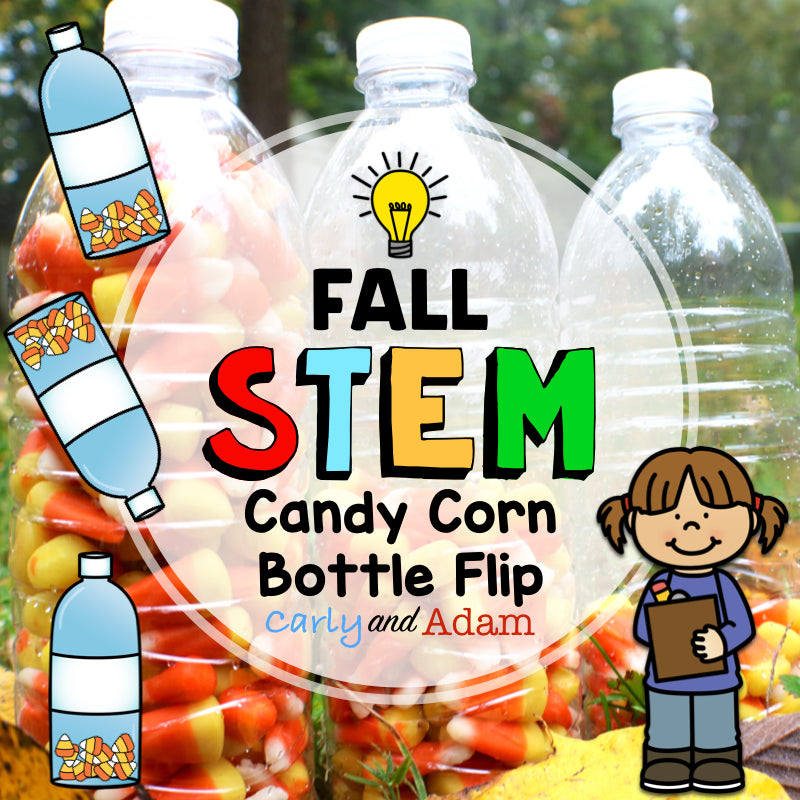 Candy Corn Water Bottle Flipping Fall STEM Activity