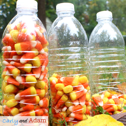 Candy Corn Water Bottle Flipping Fall STEM Activity