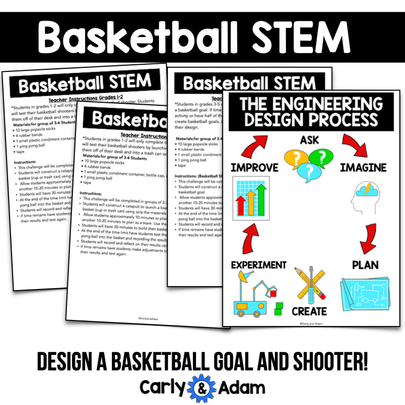 March Madness Basketball STEM Activity Engineering, Sports, Elementary