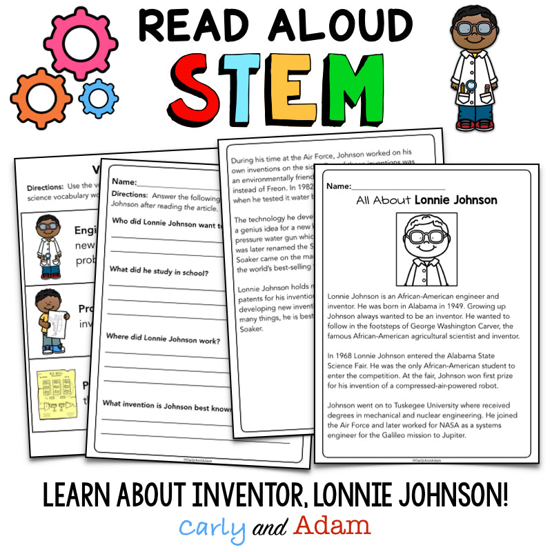 Scientist Spotlight Lonnie Johnson Whoosh! READ ALOUD STEM Activity Intentor
