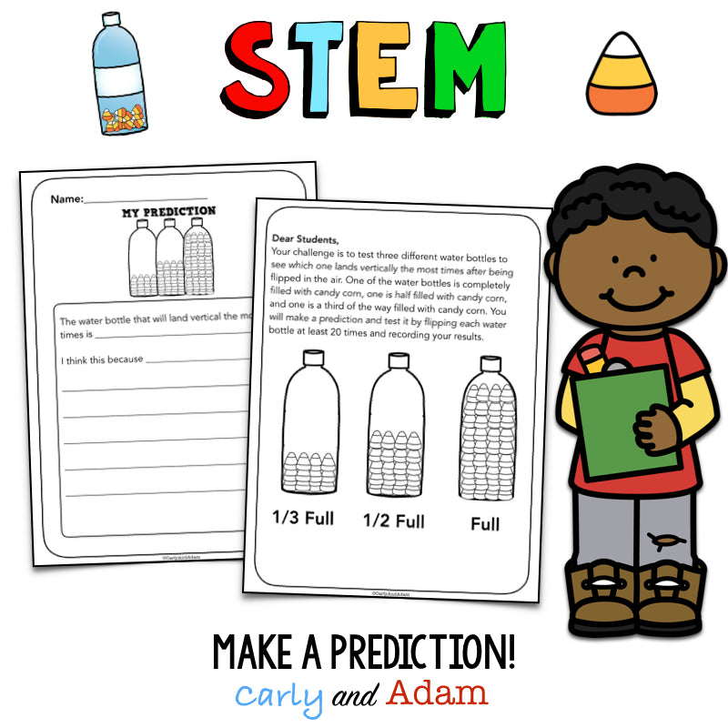Candy Corn Water Bottle Flipping Fall STEM Activity