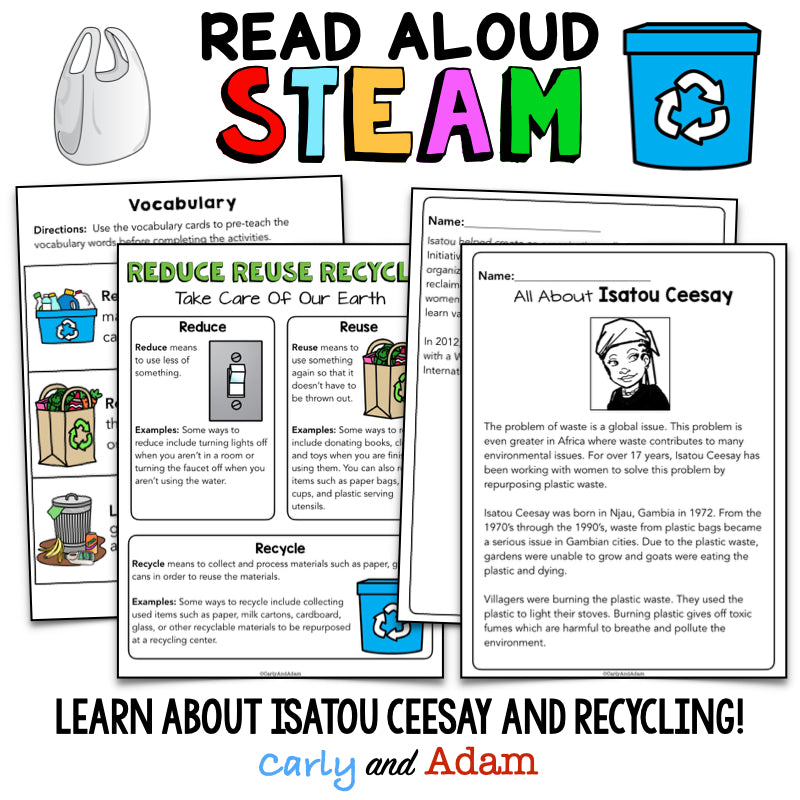One Plastic Bag Recycling Read Aloud STEM Challenge Earth Day Activity
