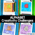 Alphabet Creativity Challenges Finish the Picture, Finish the Drawing Activities, Sub Plans, Break Breaks, Morning Work