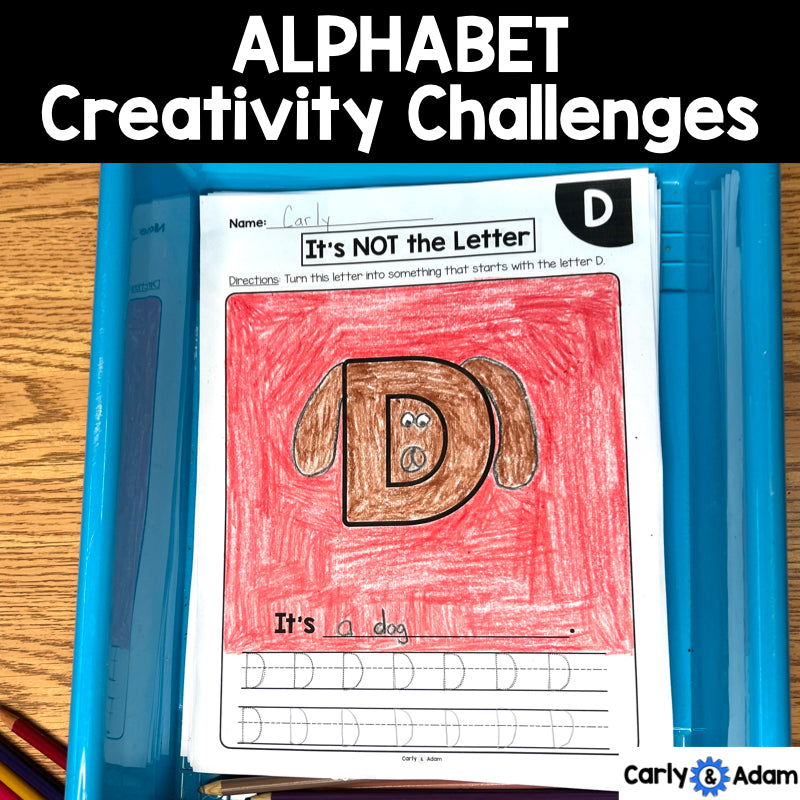 Alphabet Creativity Challenges Finish the Picture, Finish the Drawing Activities, Sub Plans, Break Breaks, Morning Work