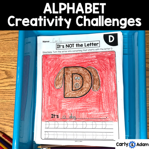 Alphabet Creativity Challenges Finish the Picture, Finish the Drawing Activities, Sub Plans, Break Breaks, Morning Work