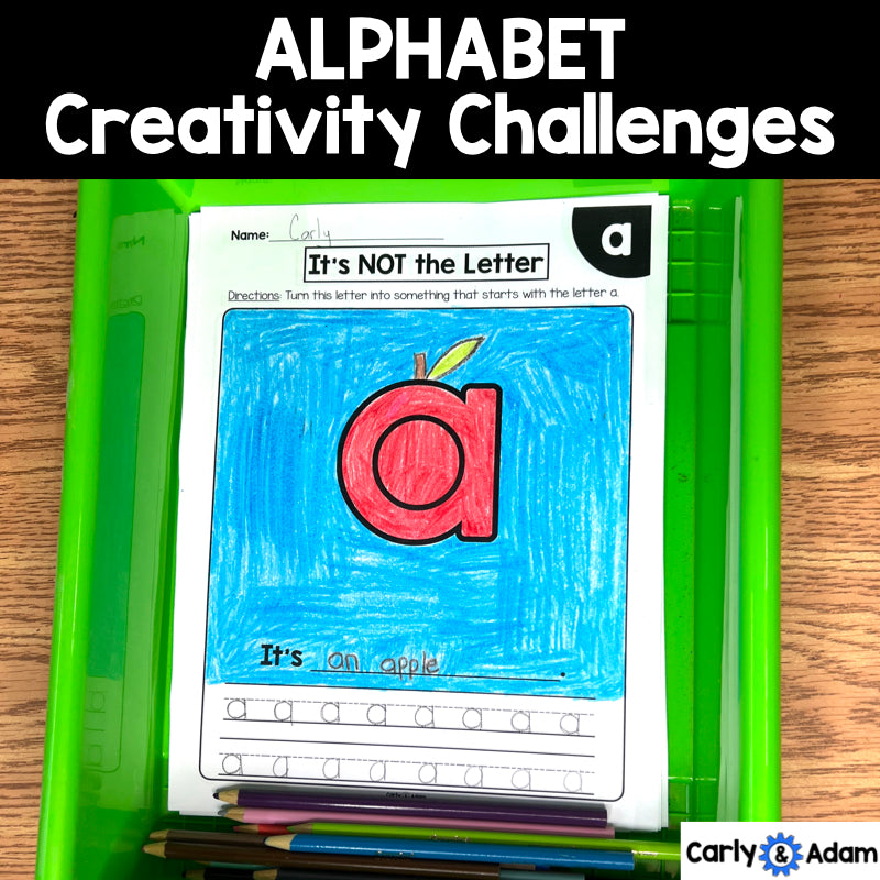 Alphabet Creativity Challenges Finish the Picture, Finish the Drawing Activities, Sub Plans, Break Breaks, Morning Work
