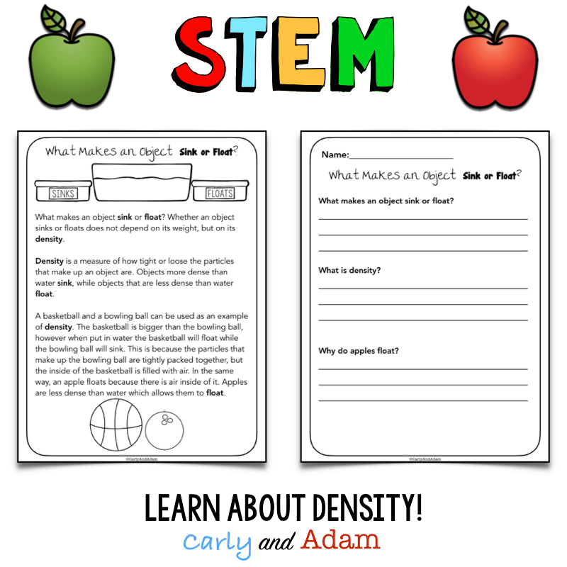 Apple Boat Builder STEM Activity Apple Sink or Float Science Experiment