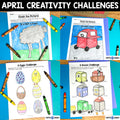 Spring Creativity Challenges Earth Day, April Morning Work, Sub Plans, Brain Breaks, Sub Plans