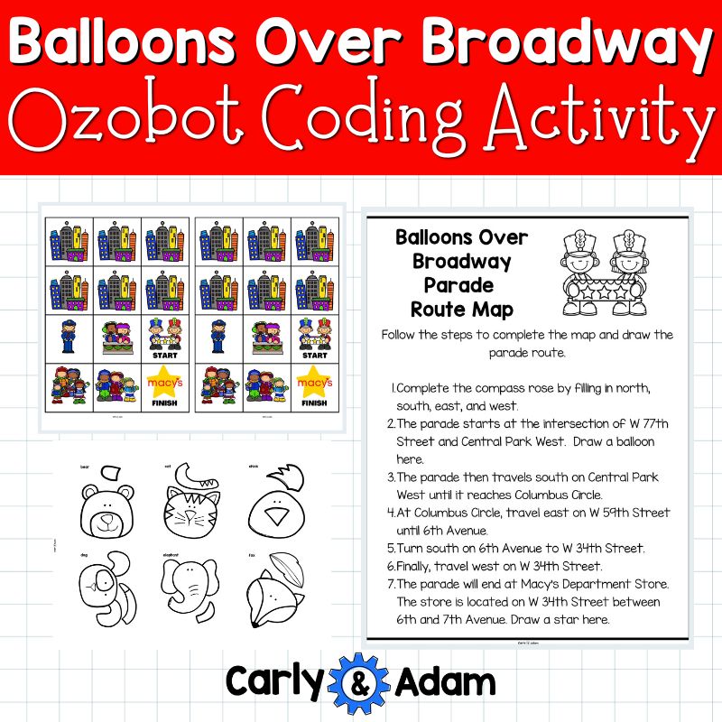 Balloons Over Broadway Thanksgiving READ ALOUD STEM Coding with Ozobots