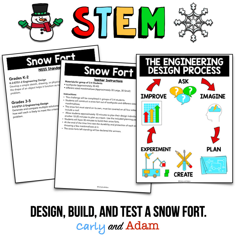 Build a Marshmallow Snow Fort Winter STEM Activity