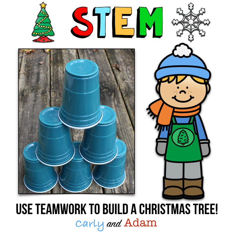 Christmas Tree Cup Stacking Challenge STEM Activity