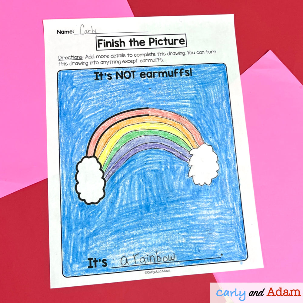 February Creativity Activities - Valentine's Day, Groundhog Day, Morning Work, Brain Breaks, Finish the Picture