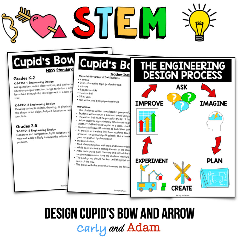 Cupid's Bow and Arrow Valentines Day STEM Activity