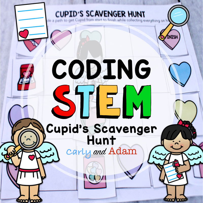 Cupid's Scavenger Hunt Valentine's Day Coding Activity