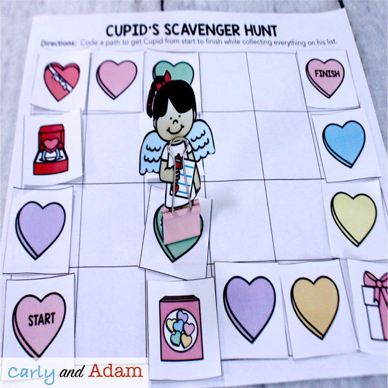 Cupid's Scavenger Hunt Valentine's Day Coding Activity