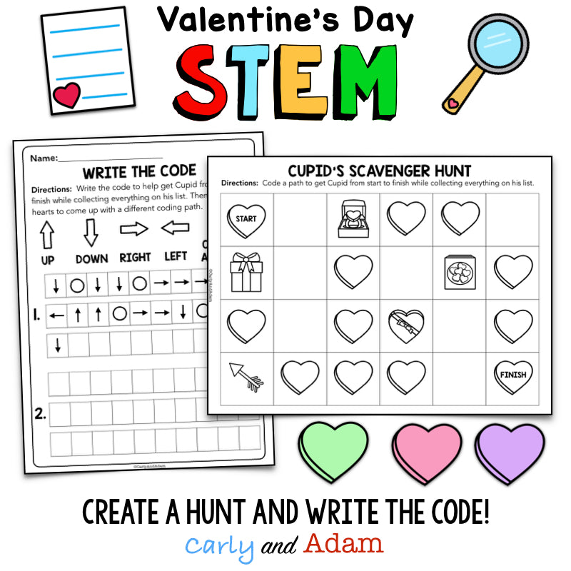 Cupid's Scavenger Hunt Valentine's Day Coding Activity
