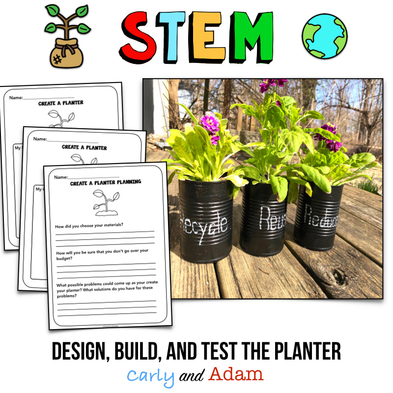Build a Planter Recycling Earth Day STEM Activity