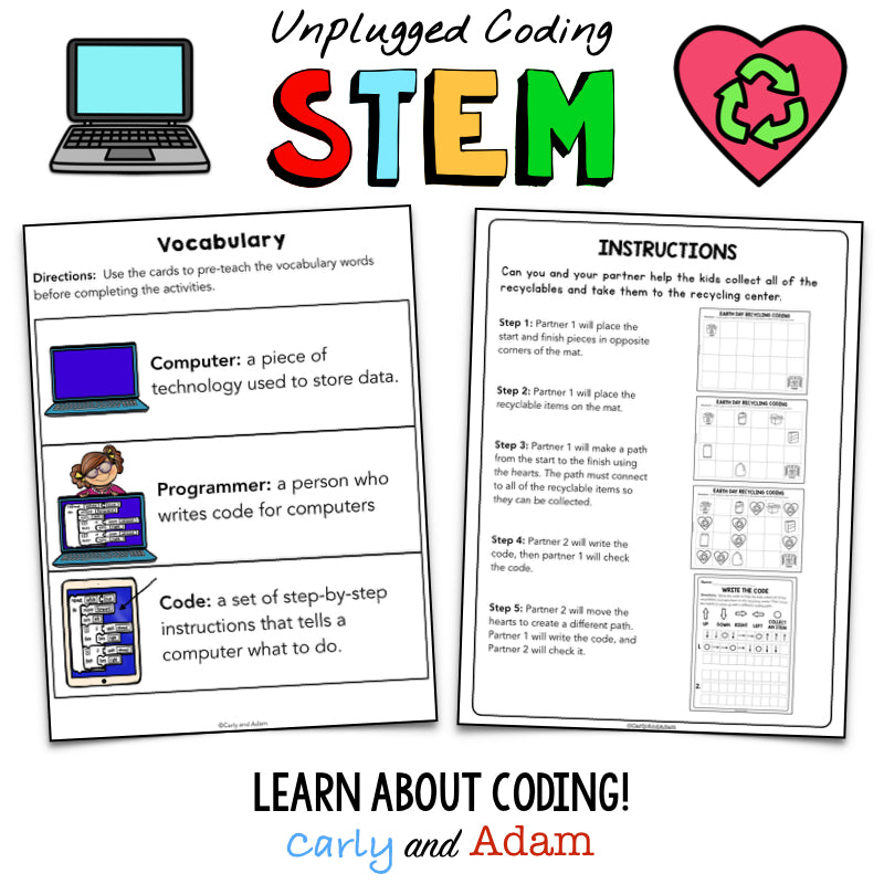 Earth Day Recycling Unplugged Coding Activity