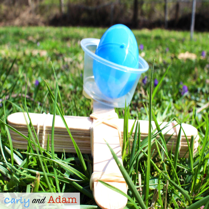 Plastic Egg Launcher Easter STEM Activity