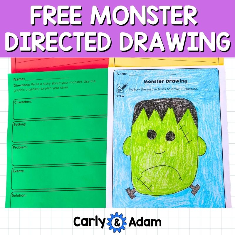 Free Monster Halloween Directed Drawing Activity