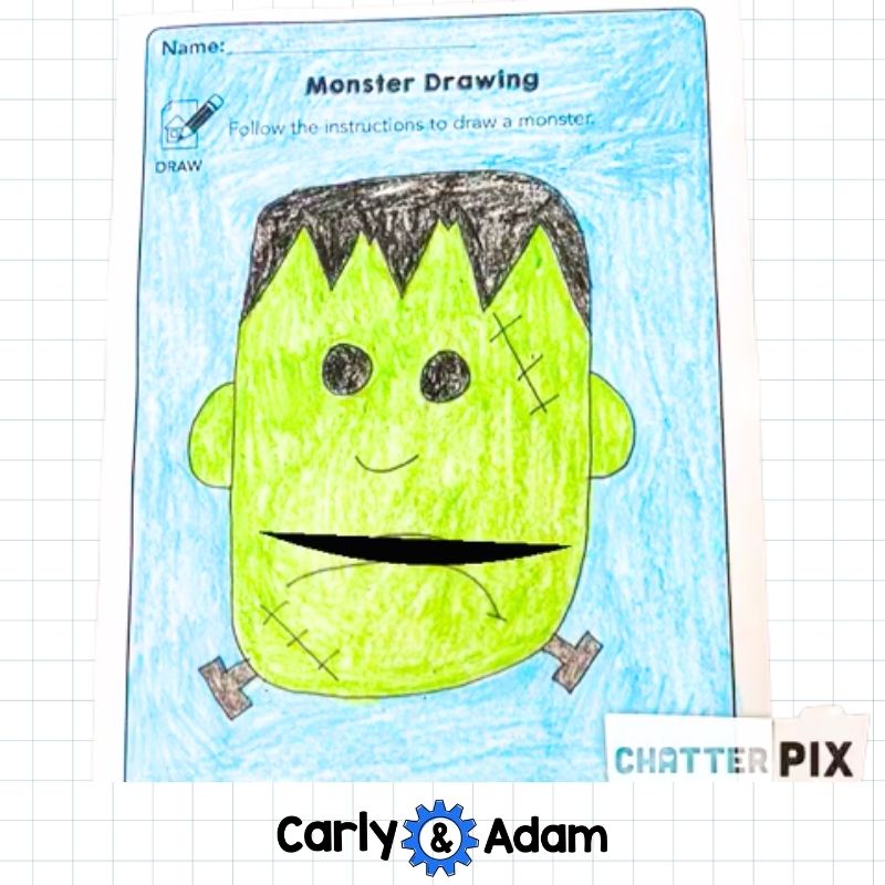 Free Monster Halloween Directed Drawing Activity