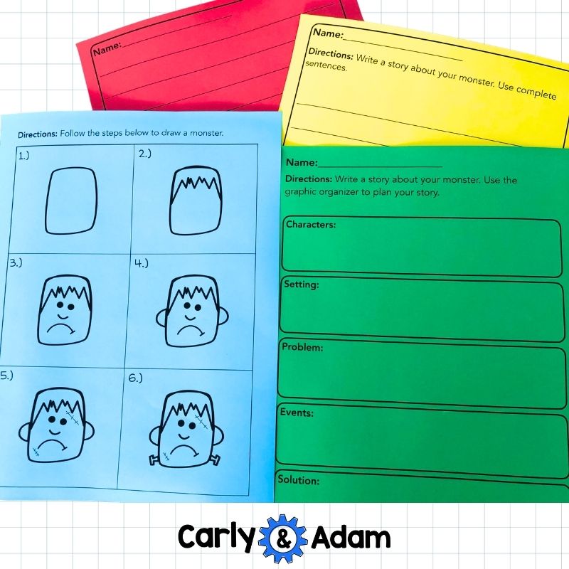 Free Monster Halloween Directed Drawing Activity