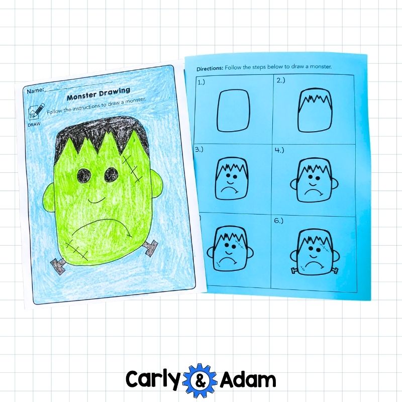 Free Monster Halloween Directed Drawing Activity