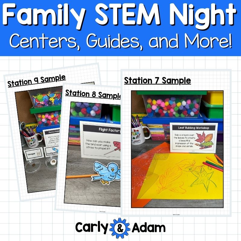 Family STEM Night - 12 Science Centers, Planning Guide, Flyers, Games, and More