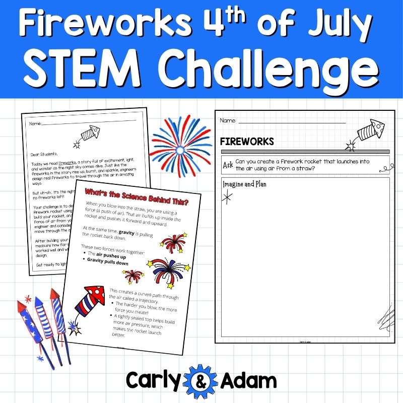 4 of July Air-Powered Fireworks Summer STEM Challenge