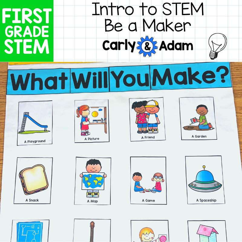 Intro to 1st Grade Science Be a Maker Read Aloud STEM Activity