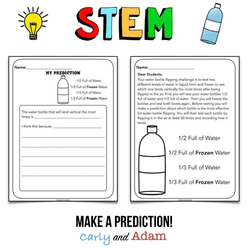 Frozen Water Bottle Flipping Winter STEM Activity