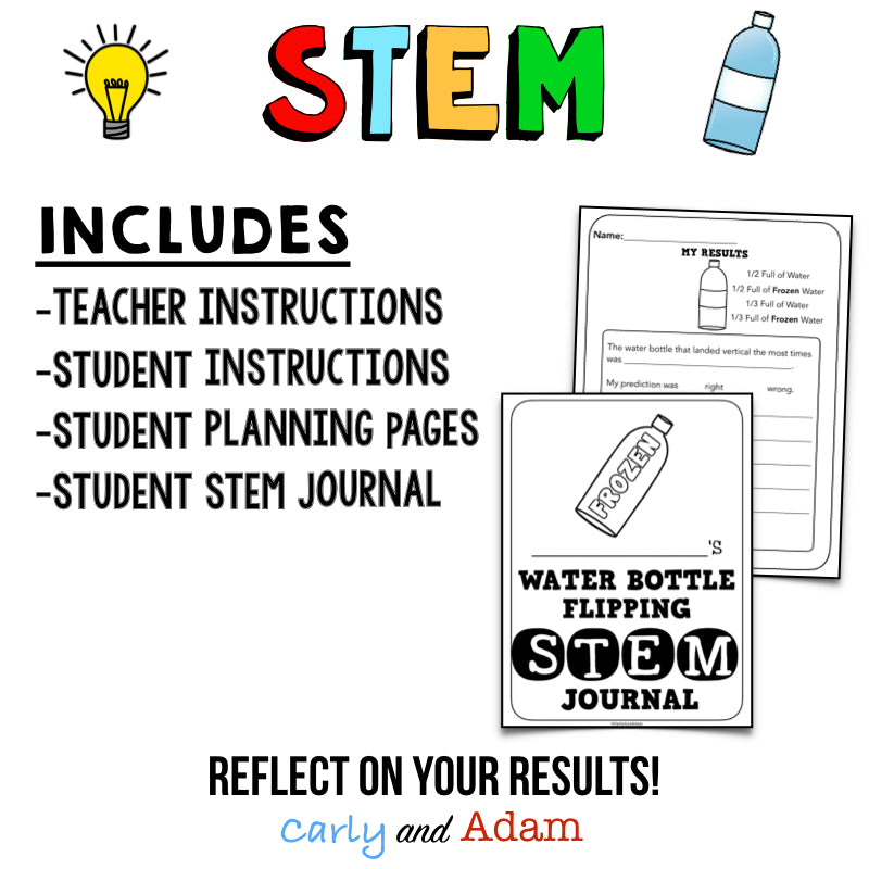 Frozen Water Bottle Flipping Winter STEM Activity