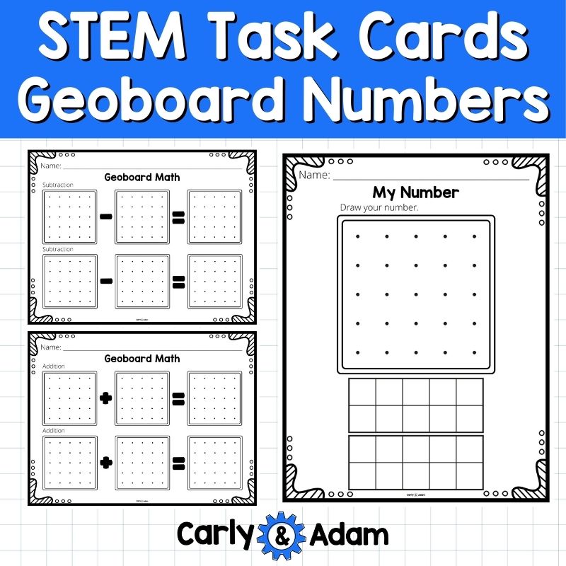 Numbers 1-20 Geoboard Task Cards