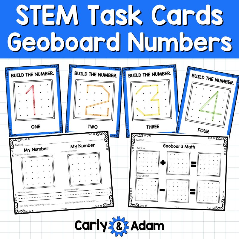 Numbers 1-20 Geoboard Task Cards