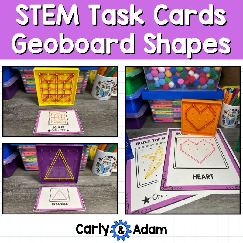 2D Shapes Geoboard Task Cards