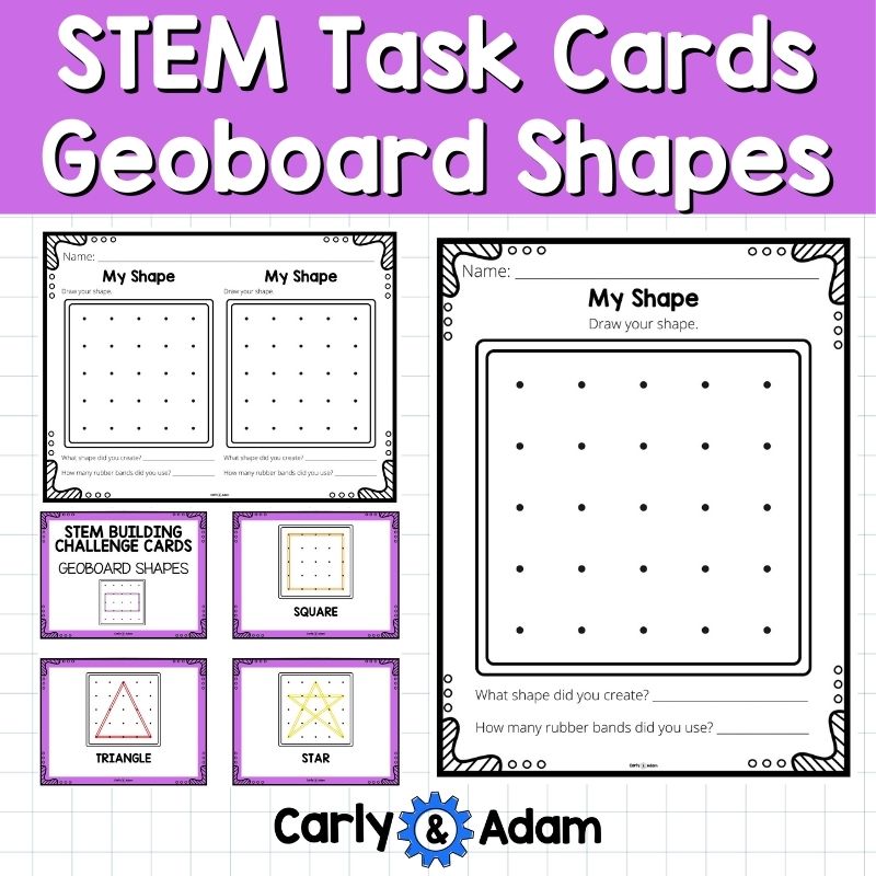 2D Shapes Geoboard Task Cards