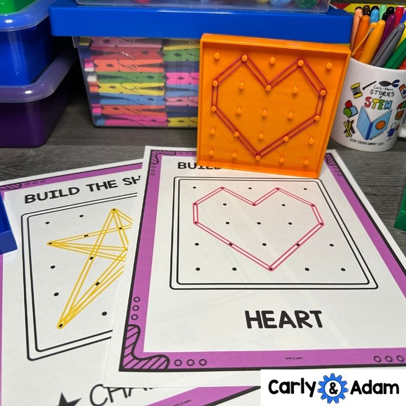 2D Shapes Geoboard Task Cards
