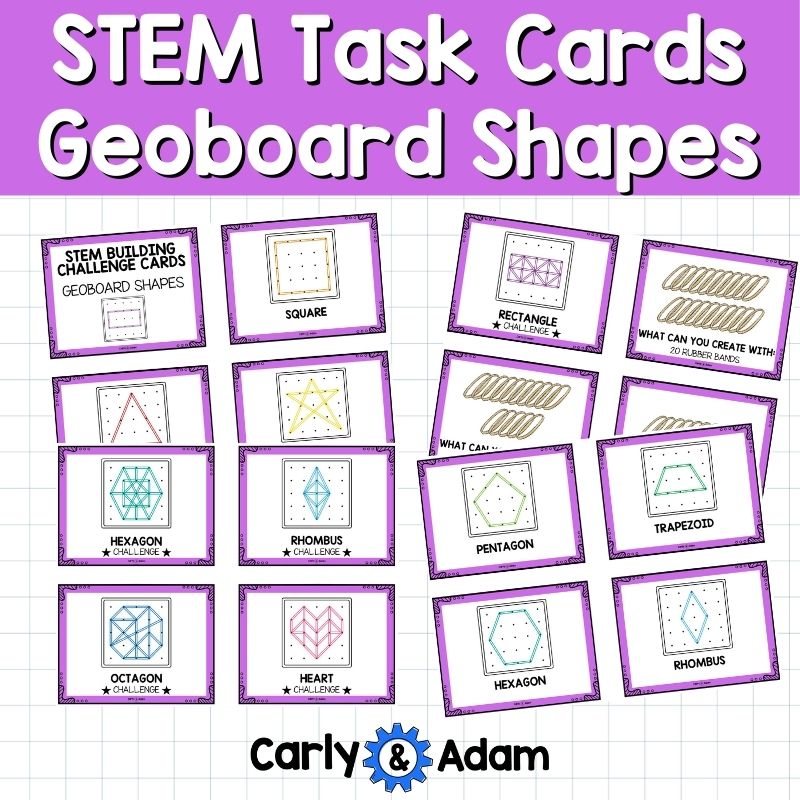 2D Shapes Geoboard Task Cards