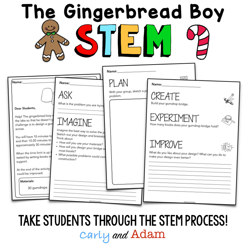 Gingerbread Boy Gumdrop Bridge STEM Activity
